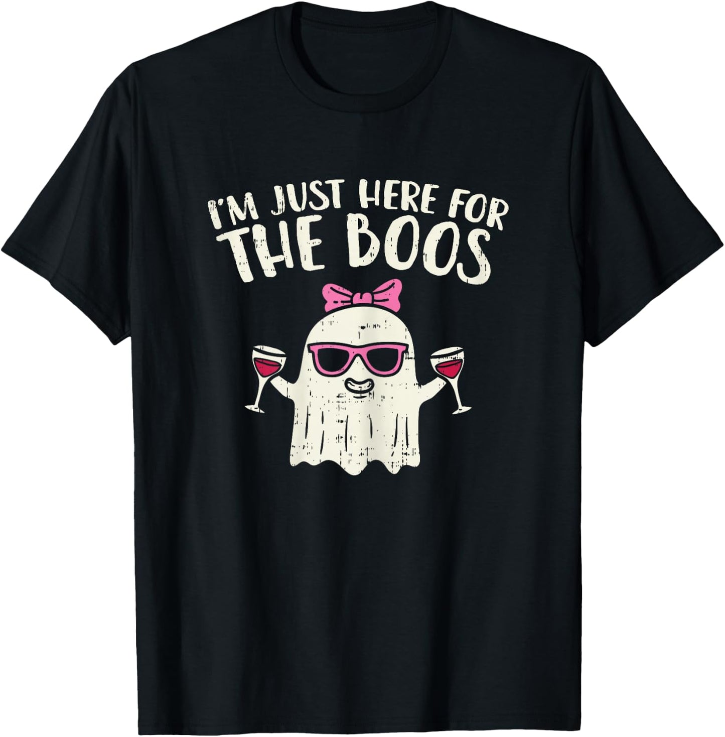 Im Just Here For The Boos Funny Halloween Costume T-Shirt - T-Shirt | Black