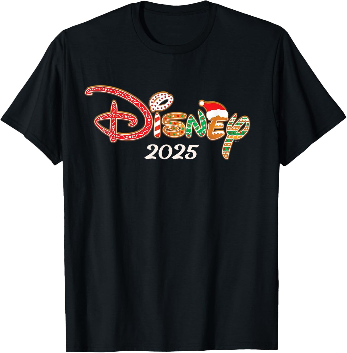 Disney Holiday Christmas Vacation Trip Gingerbread Logo 2025 T-Shirt - T-Shirt | Black