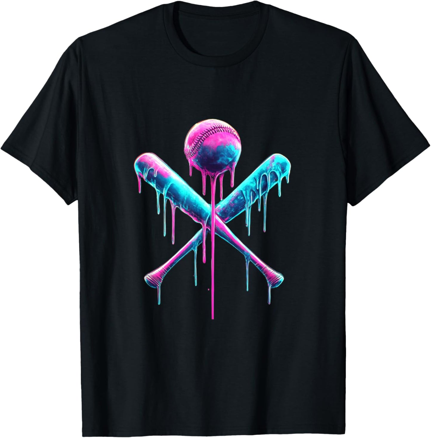Baseball Bat with Sprinkles Drip T-Shirt - T-Shirt | Black