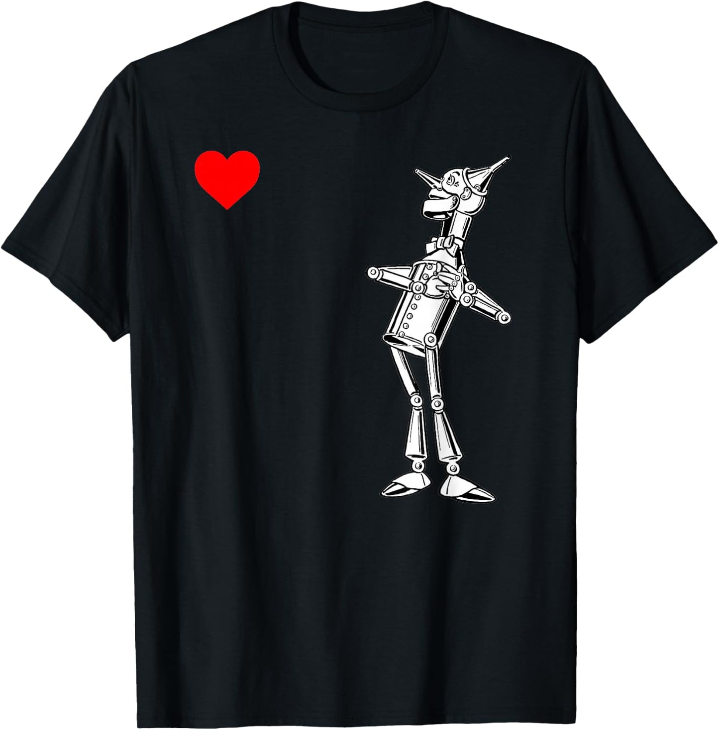Classic Retro Wonderful Wizard of OZ Gifts Tin Man Heart T-Shirt - T-Shirt | Black