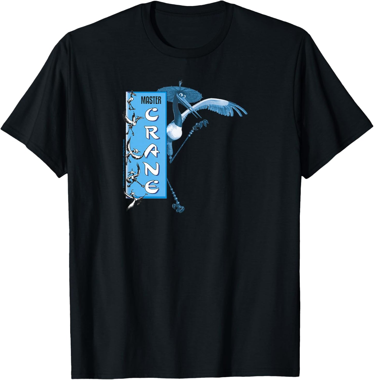 Kung Fu Panda Master Crane Action Pose Banner T-Shirt - T-Shirt | Black