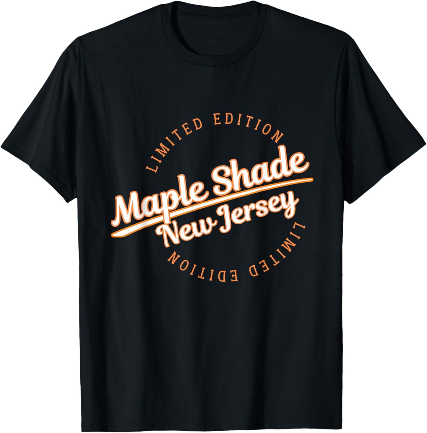Retro Athletic Maple Shade NJ Apparel T-Shirt - T-Shirt | Black
