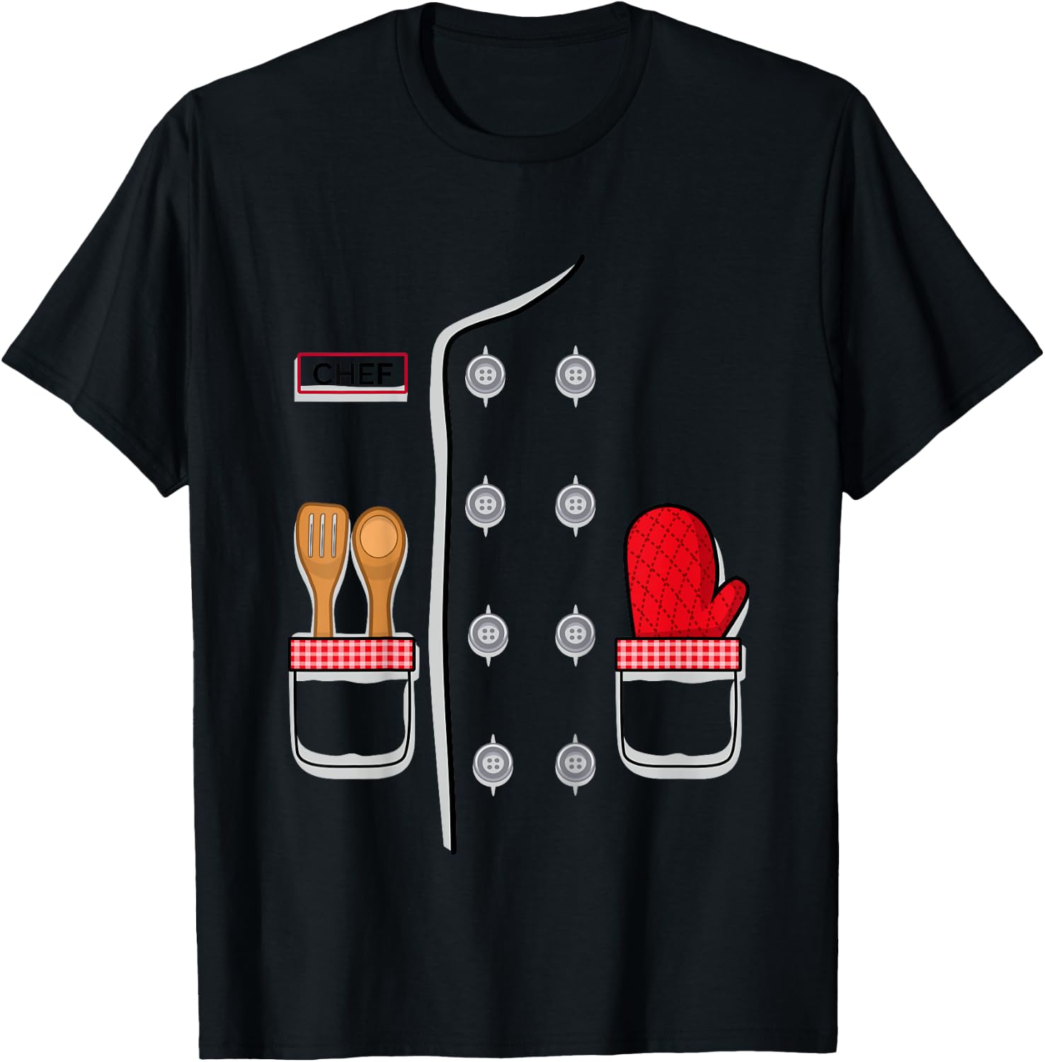 Kids Chef Costume for Kids Easy Halloween Outfit- Pro Cook Chef T-Shirt - T-Shirt | Black