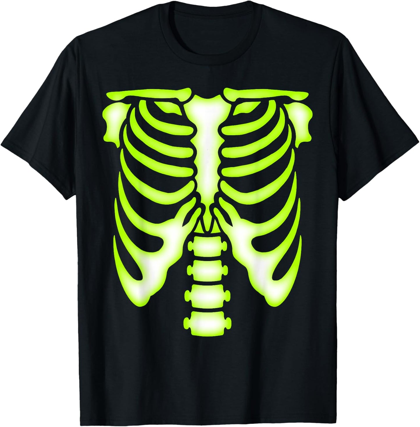 Skeleton Green Ribcage - Bones Halloween Costume T-Shirt - T-Shirt | Black
