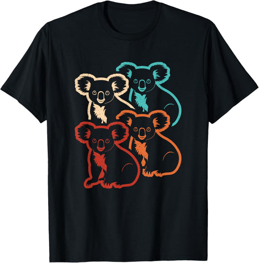 Retro Koala Lover Vintage Koala Men Women Kids T-Shirt - T-Shirt | Black