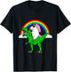 Funny Unicorn Riding Dinosaur Shirt T-Rex Rainbow Gift T-Shirt - T-Shirt | Black