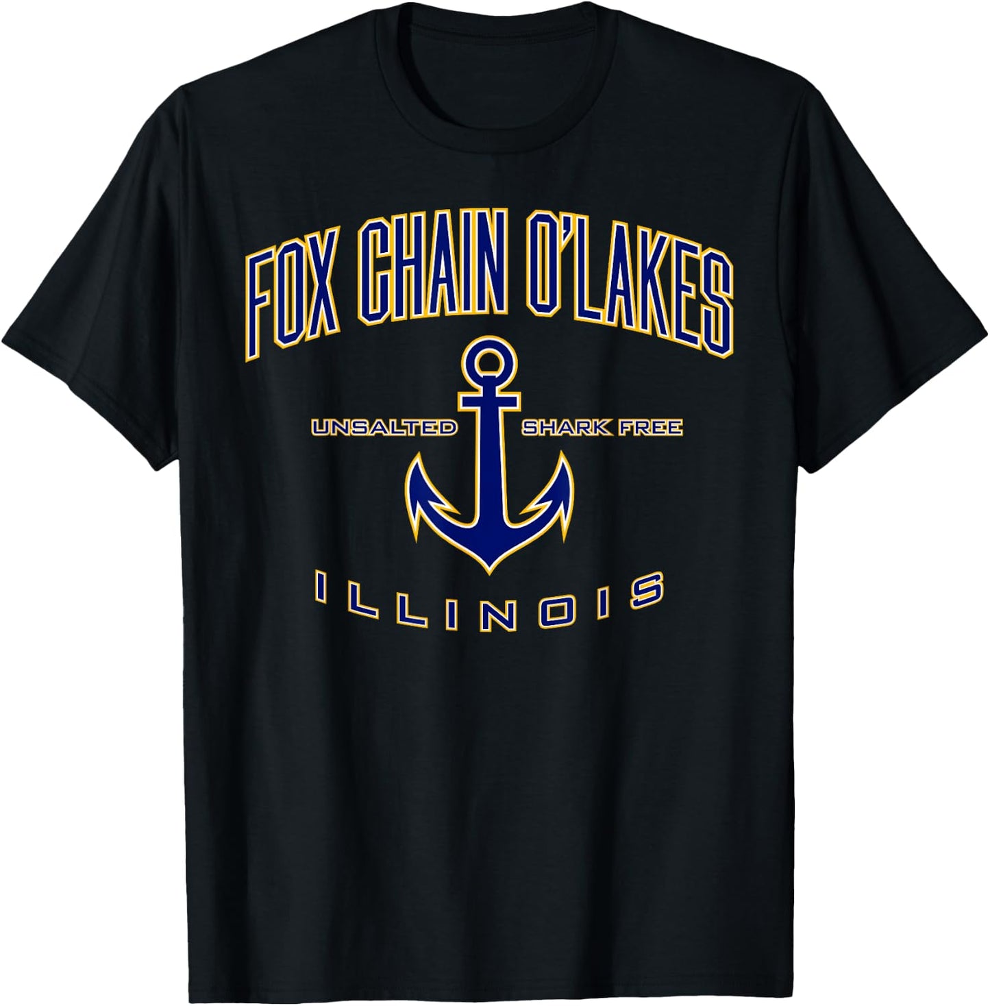 Fox Chain O'Lakes IL Shirt , Men, Girls & Boys T-Shirt - T-Shirt | Black