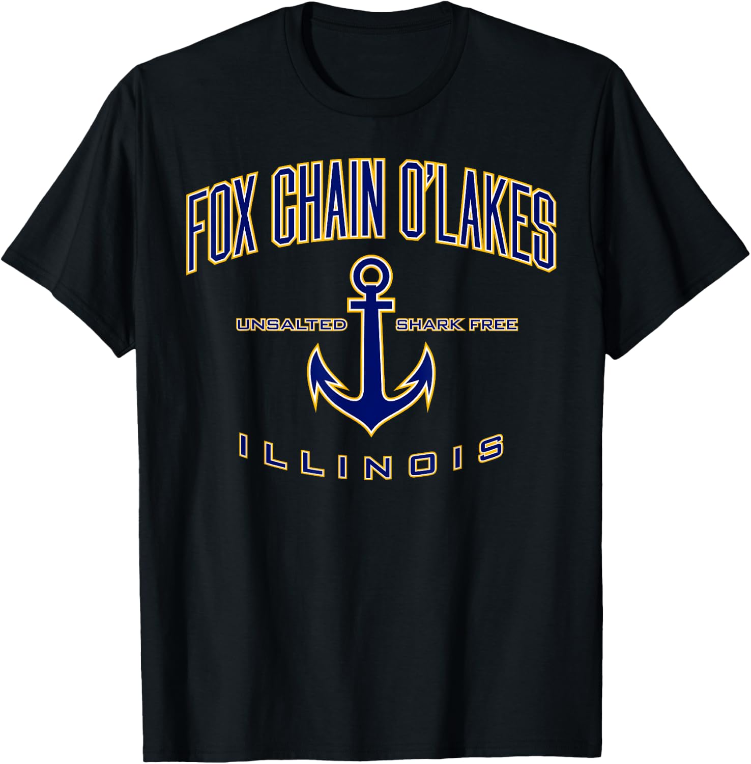 Fox Chain O'Lakes IL Shirt , Men, Girls & Boys T-Shirt - T-Shirt | Black