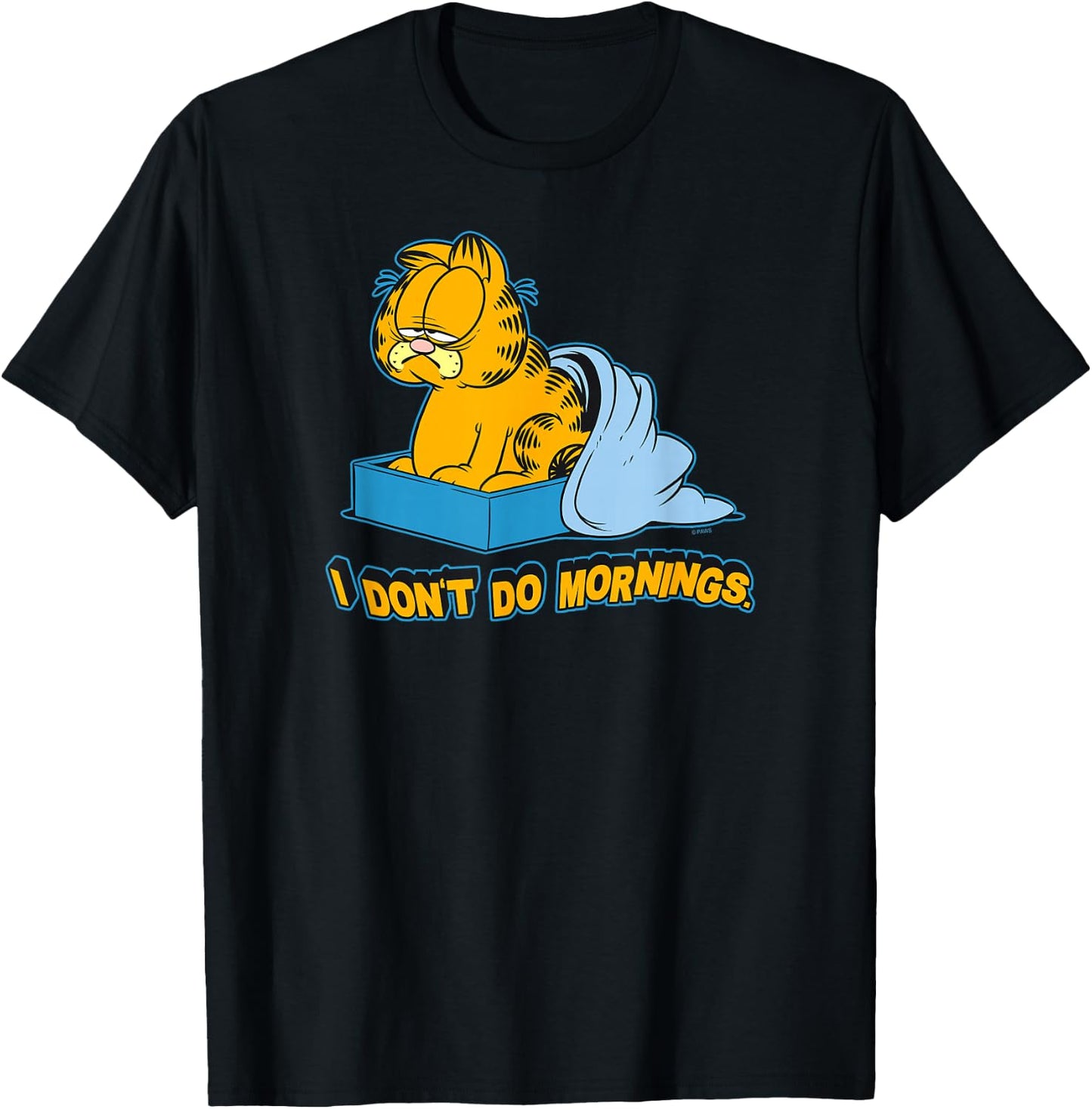 Garfield I Dont Do Mornings Small T-Shirt - T-Shirt | Black