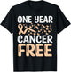 1 Year Uterine Cancer Free Uterine Cancer Survivor Awareness T-Shirt - T-Shirt | Black