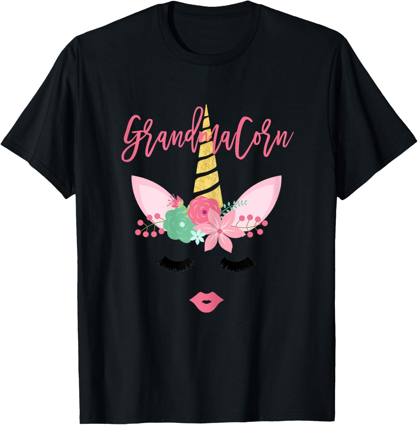Grandmacorn Unicorn Grandma T-Shirt - T-Shirt | Black
