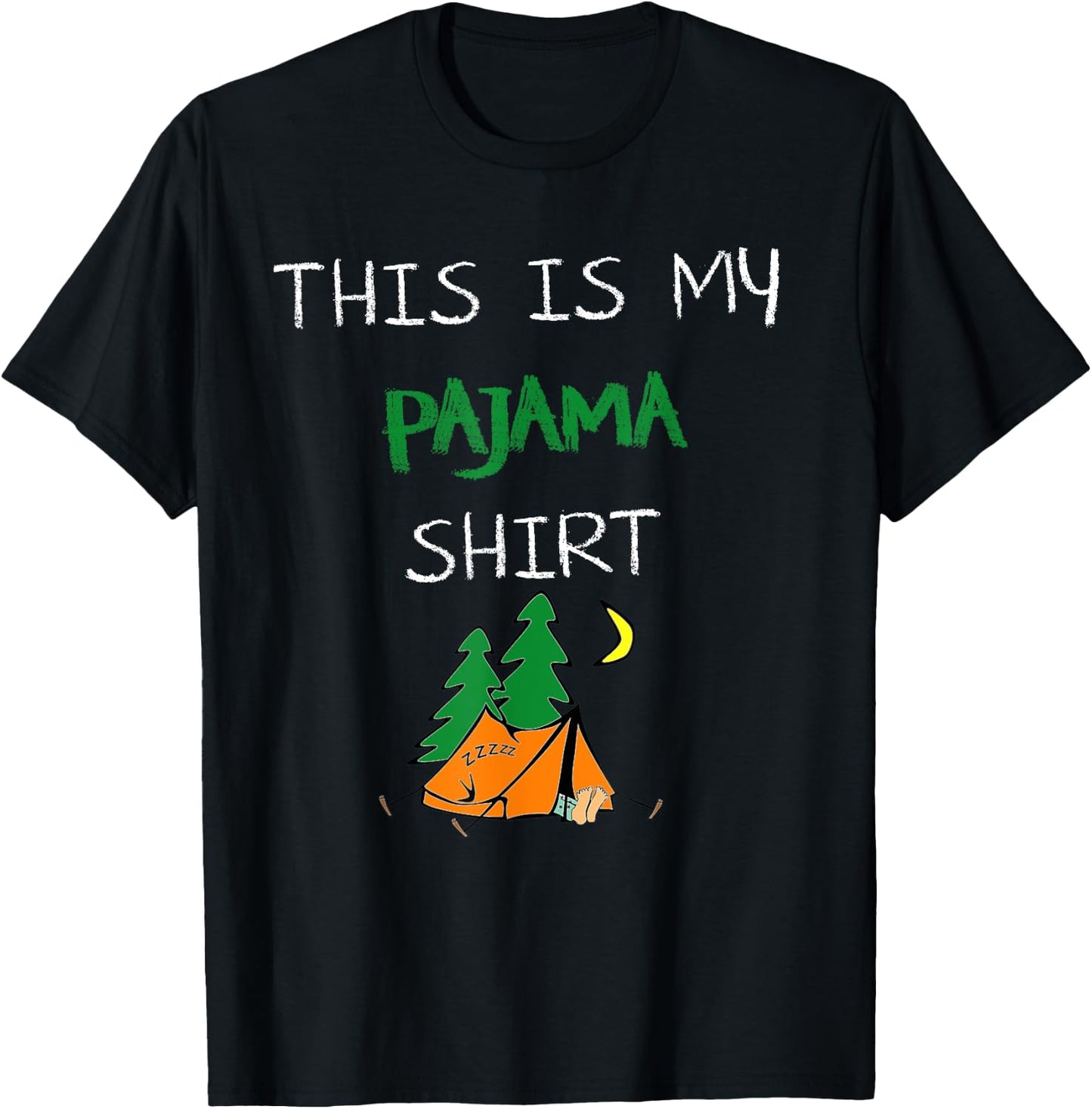 This Is My Pajama Shirt Funny Camping Lovers Gift Camper pjs T-Shirt - T-Shirt | Black
