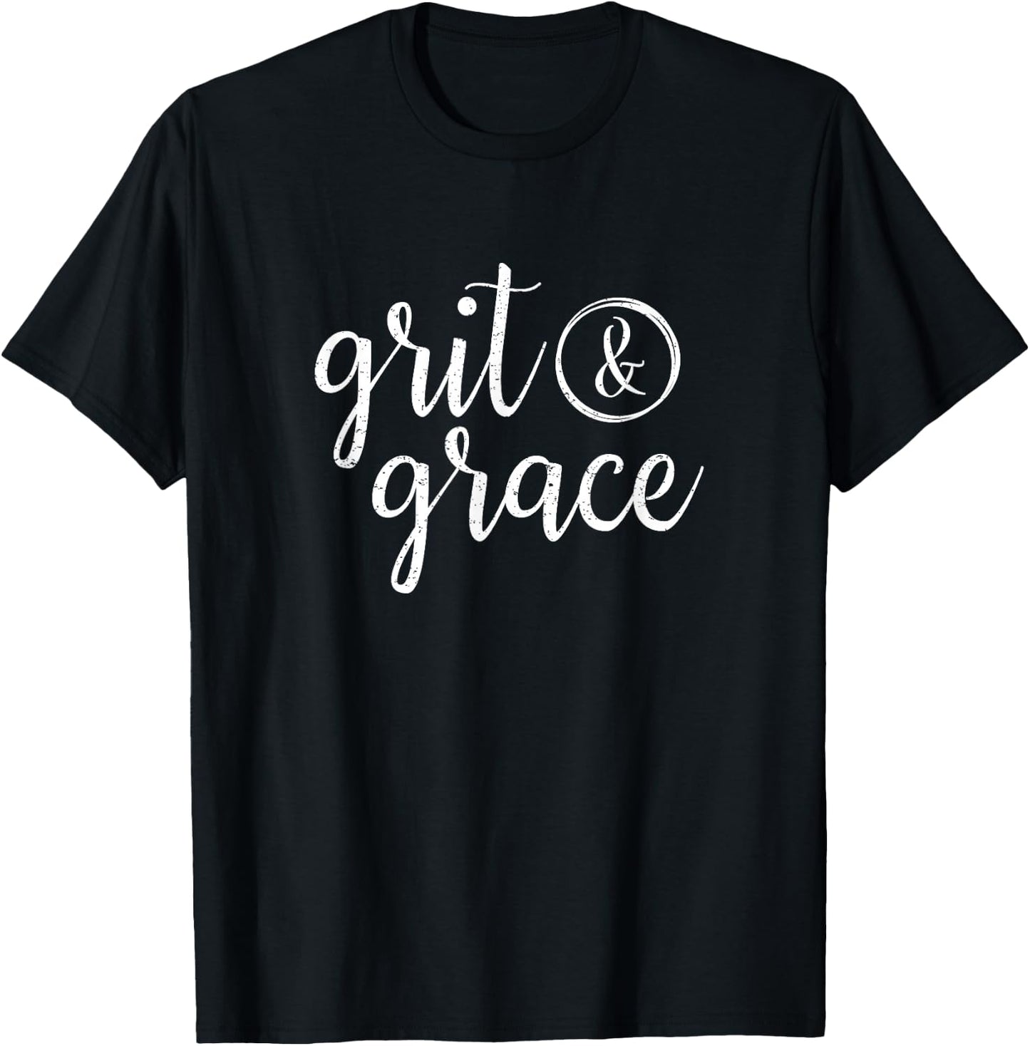Grit & Grace Distressed Vintage Text T Shirt T-Shirt - T-Shirt | Black