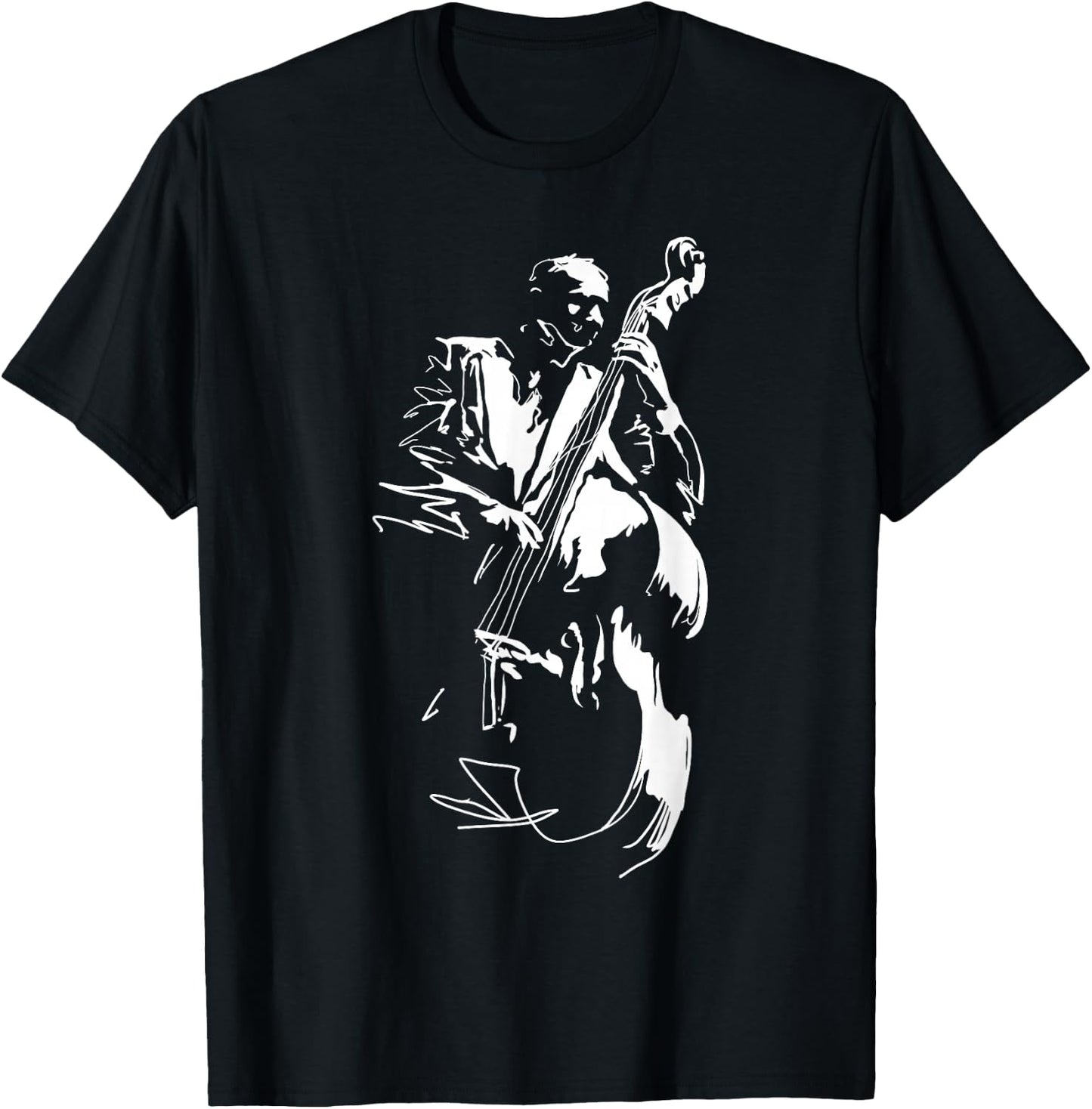 Cool Graphic Jazz Lovers Upright Bass Player T-Shirt - T-Shirt | Black