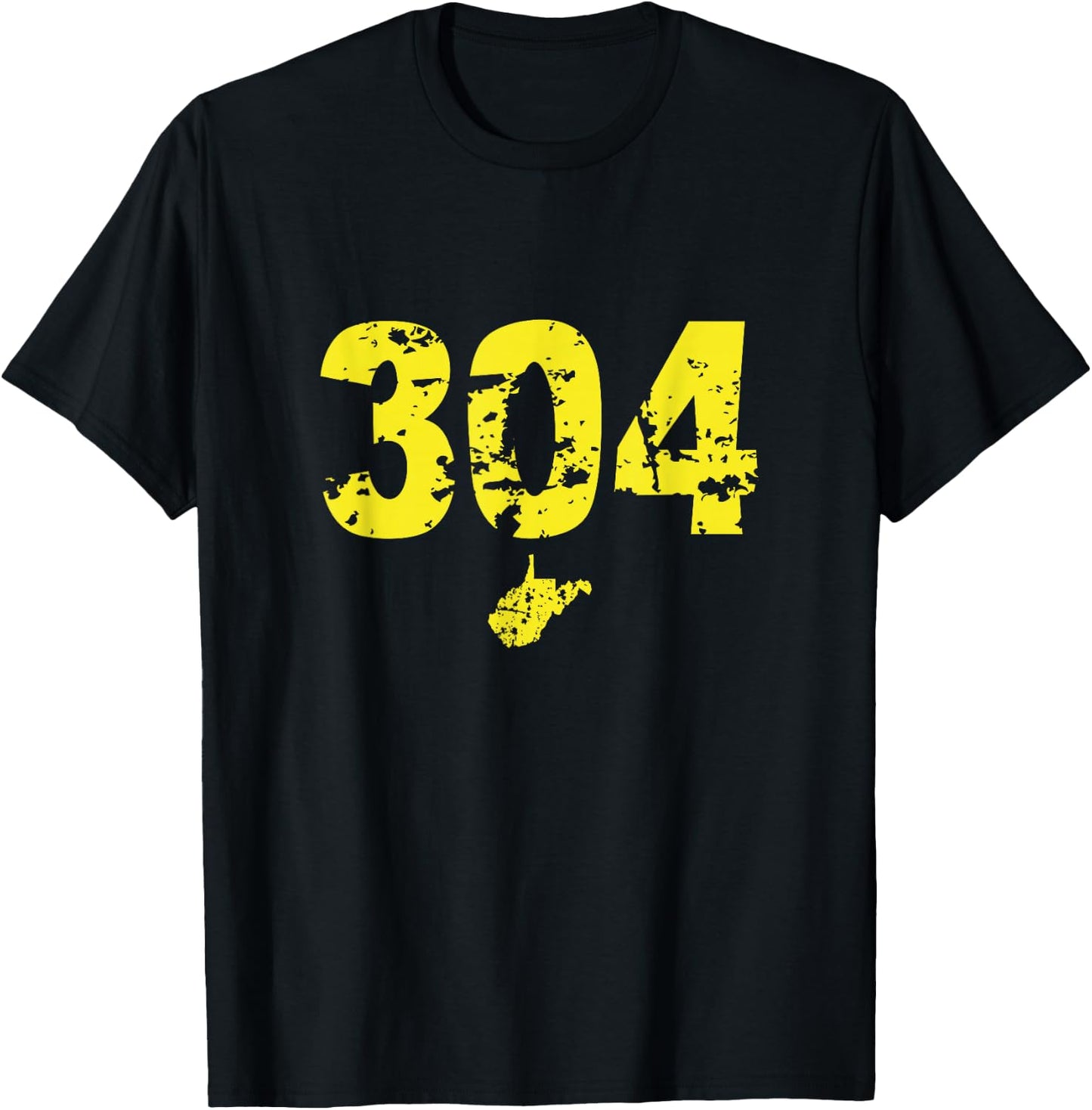 304 West Virginia Blue and Gold T-Shirt - T-Shirt | Black