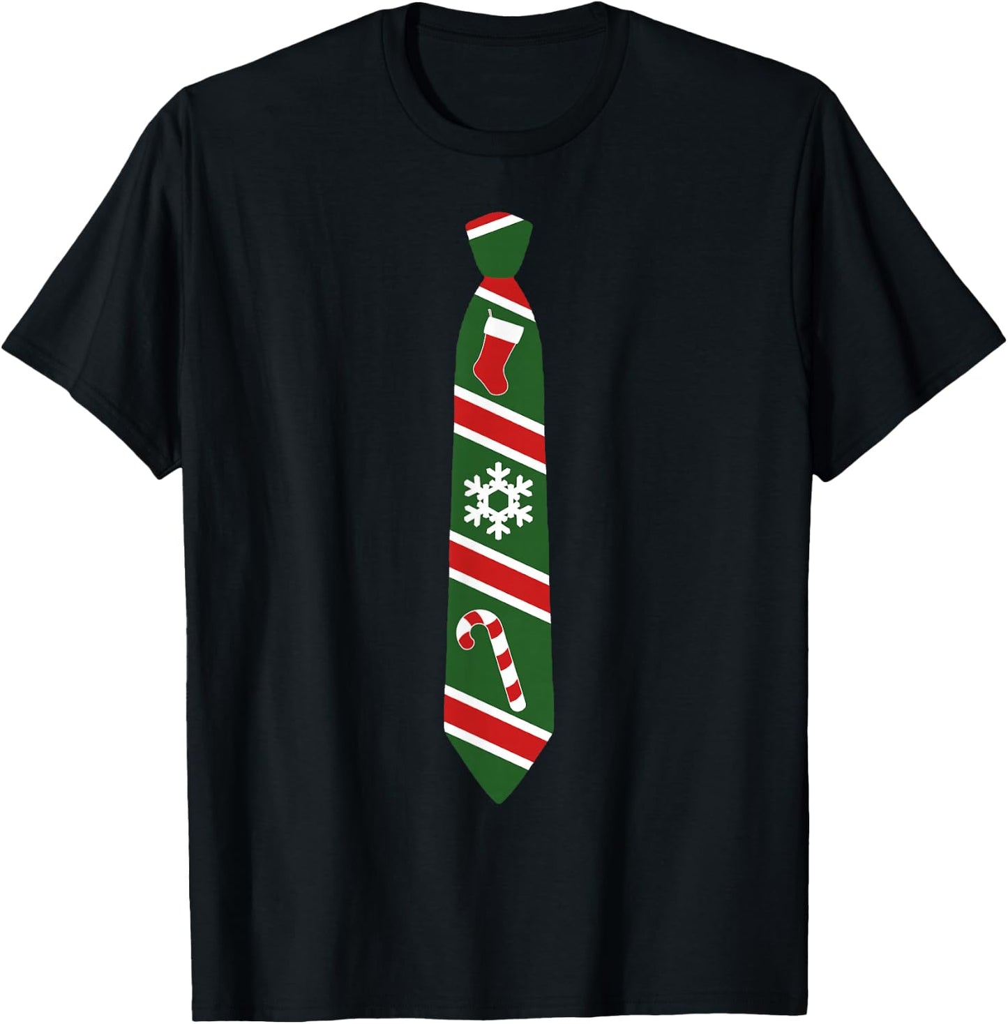 Funny Christmas Tie - Holiday Tuxedo Fun Design T-Shirt - T-Shirt | Black
