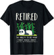 Retired Definitin Lazy Panda T Shirt Retirement Gag Shirt T-Shirt - T-Shirt | Black