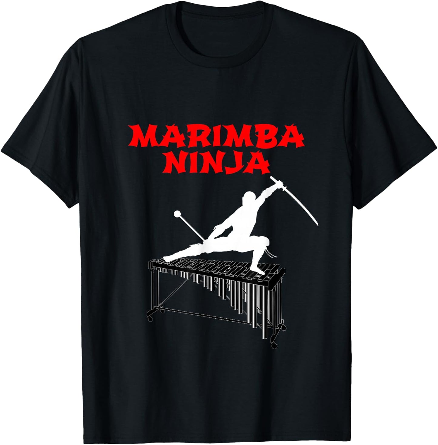 Marimba Ninja Marching Band | Funny Percussion Shirt T-Shirt - T-Shirt | Black