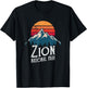 Vintage Retro Zion National Park Utah Mountain T Shirt T-Shirt - T-Shirt | Black