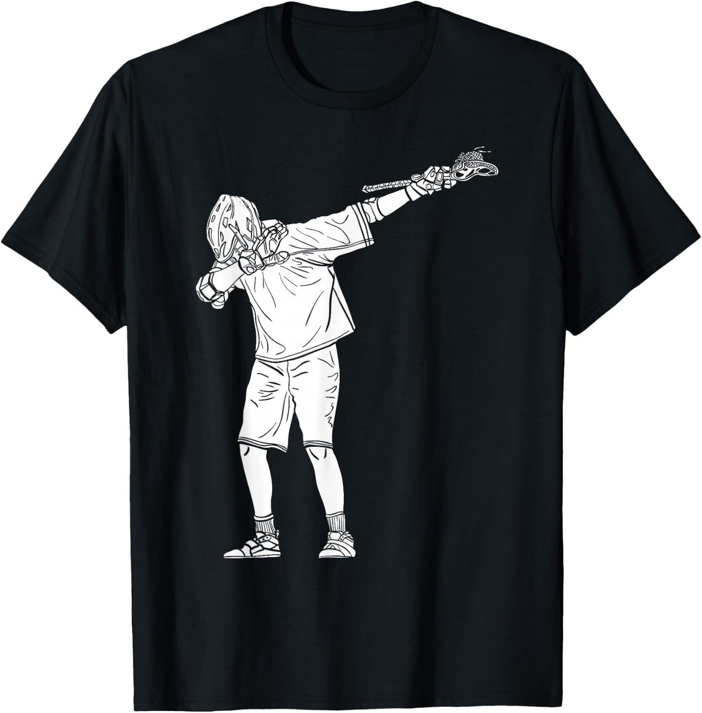 Lacrosse Stick Boy Dabbing Youth Dab Dance T-Shirt - T-Shirt | Black