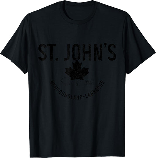 St. Johns Newfoundland Canada Souvenir Vintage T-Shirt - T-Shirt | Black