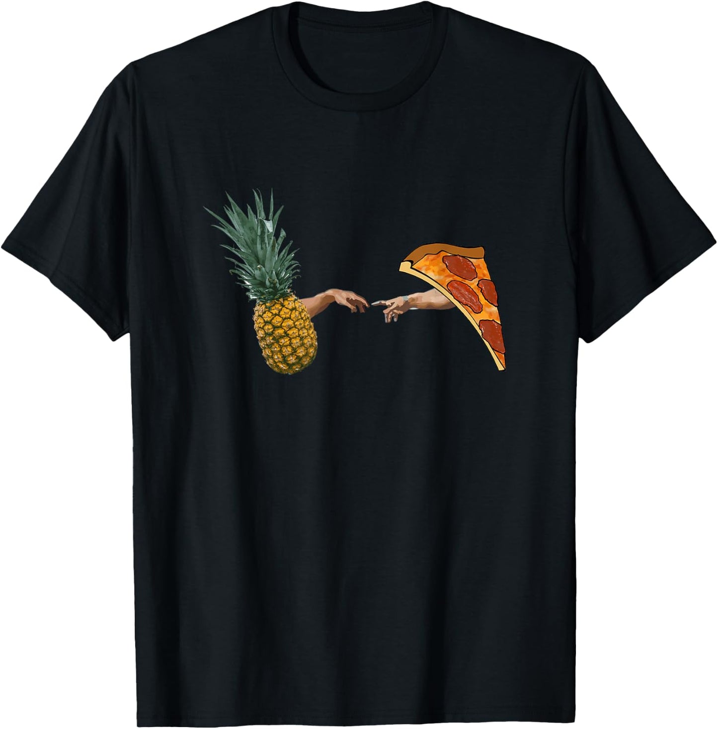 "Pineapple on Pizza Creation of a Masterpiece" Funny Pizza T-Shirt - T-Shirt | Black