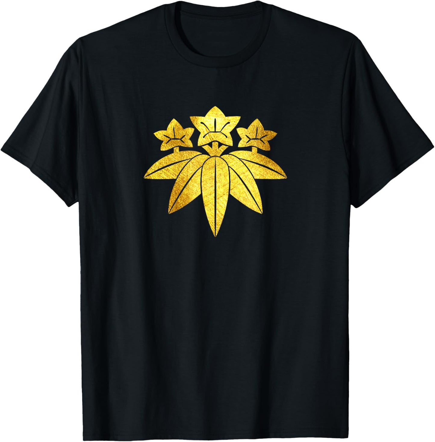 Kamakura Minamoto Mon Japanese clan in faux gold T-Shirt - T-Shirt | Black