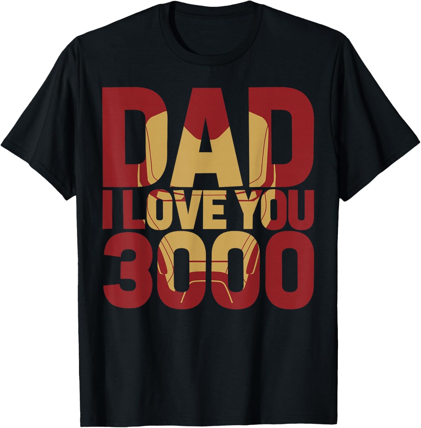 Marvel Iron Man Dad I Love You 3000 Text Fill Father's Day Small T-Shirt - T-Shirt | Black