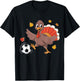 Funny Thanksgiving Turkey Playing Soccer For Boys Girls T-Shirt - T-Shirt | Black
