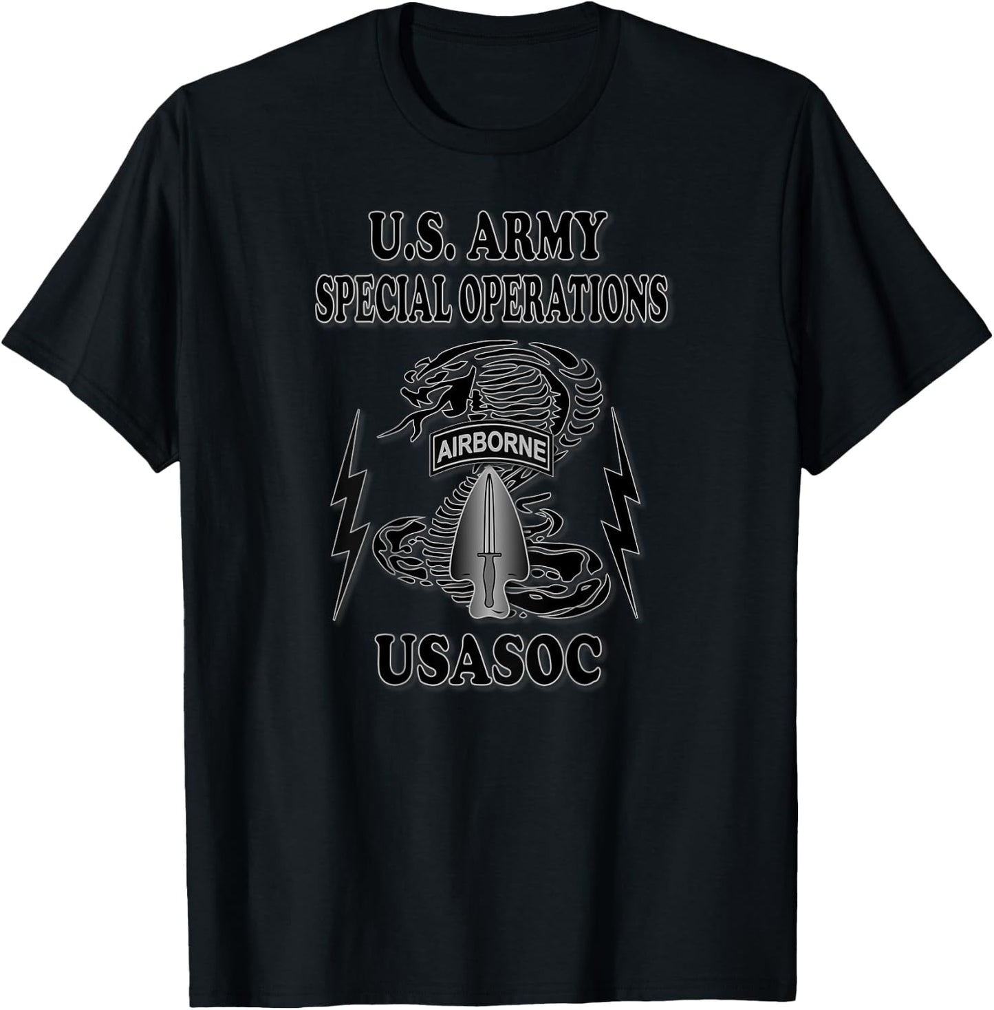 U.S. Army Special Operations (USASOC) (Back) T-Shirt - T-Shirt | Black