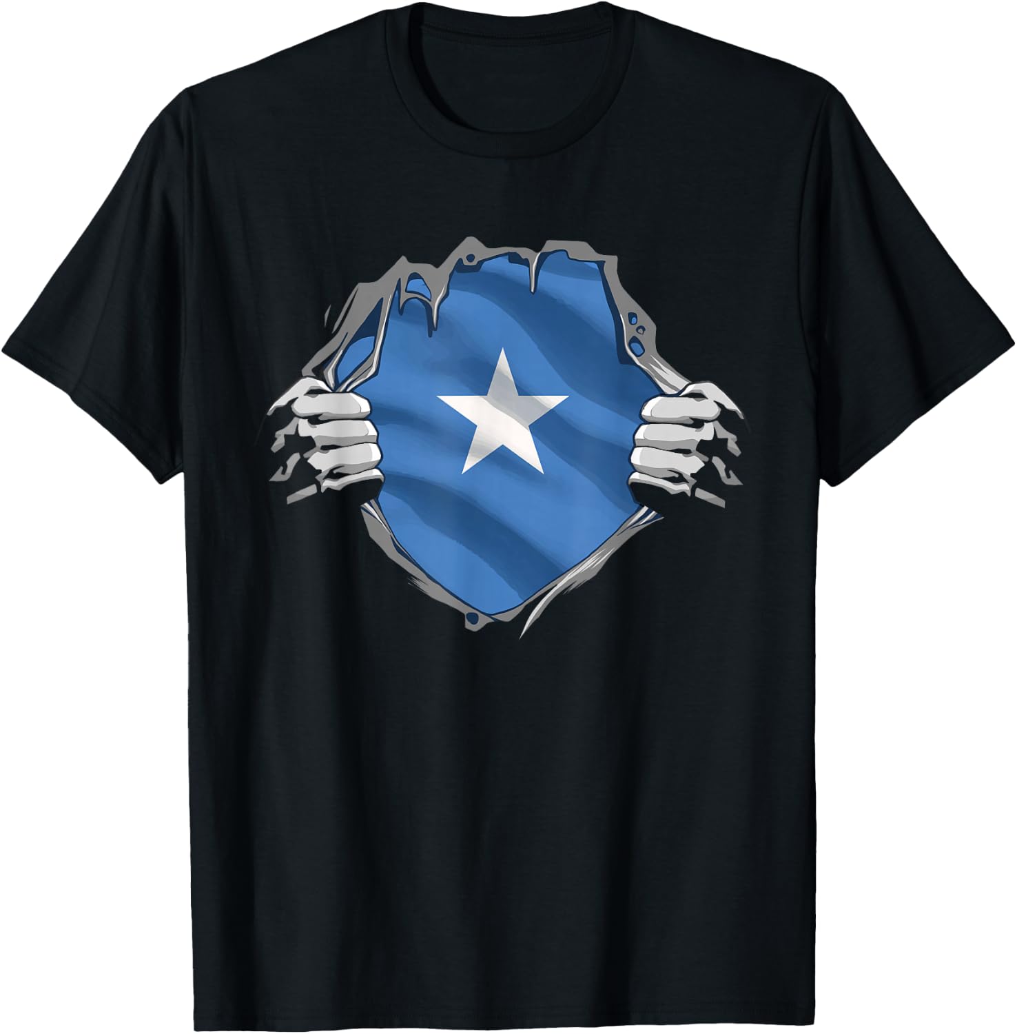 Super Somali Heritage Proud Somalia Roots Flag T-Shirt - T-Shirt | Black