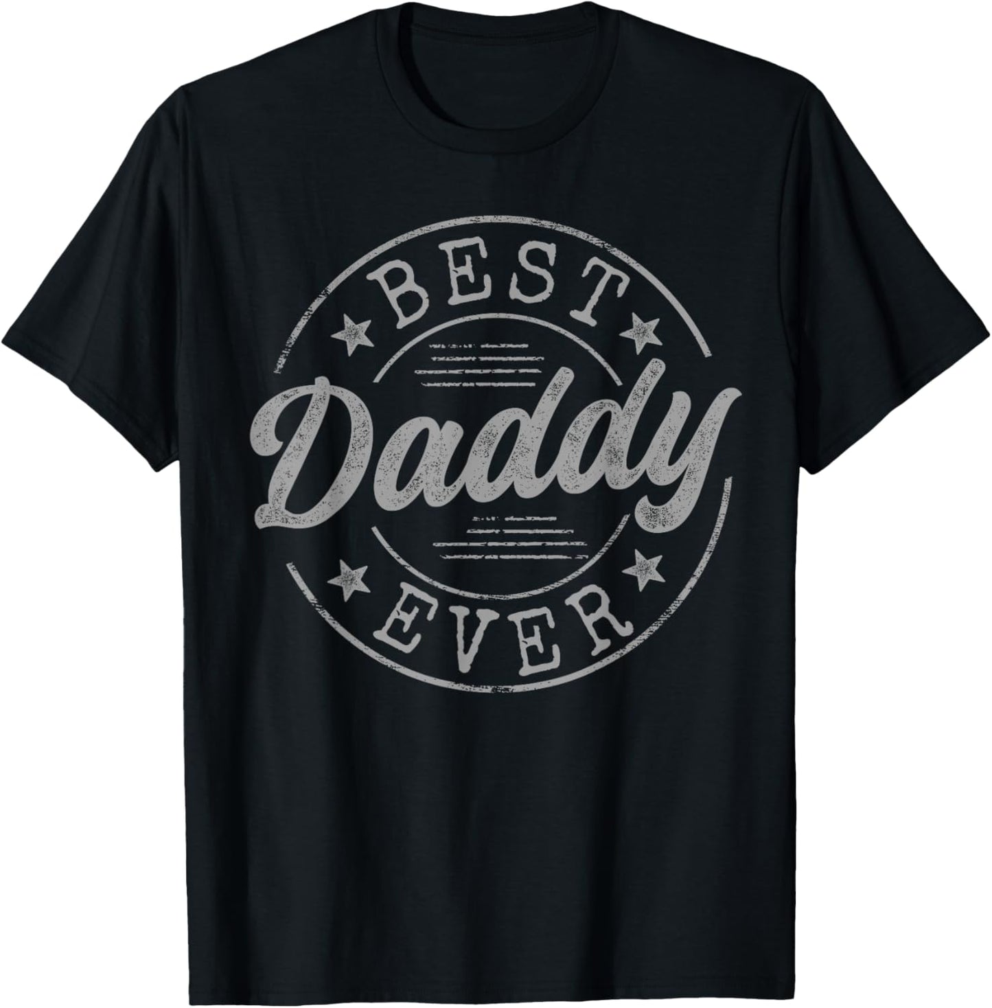 Best Daddy Ever Bold Vintage Badge T-Shirt - T-Shirt | Black