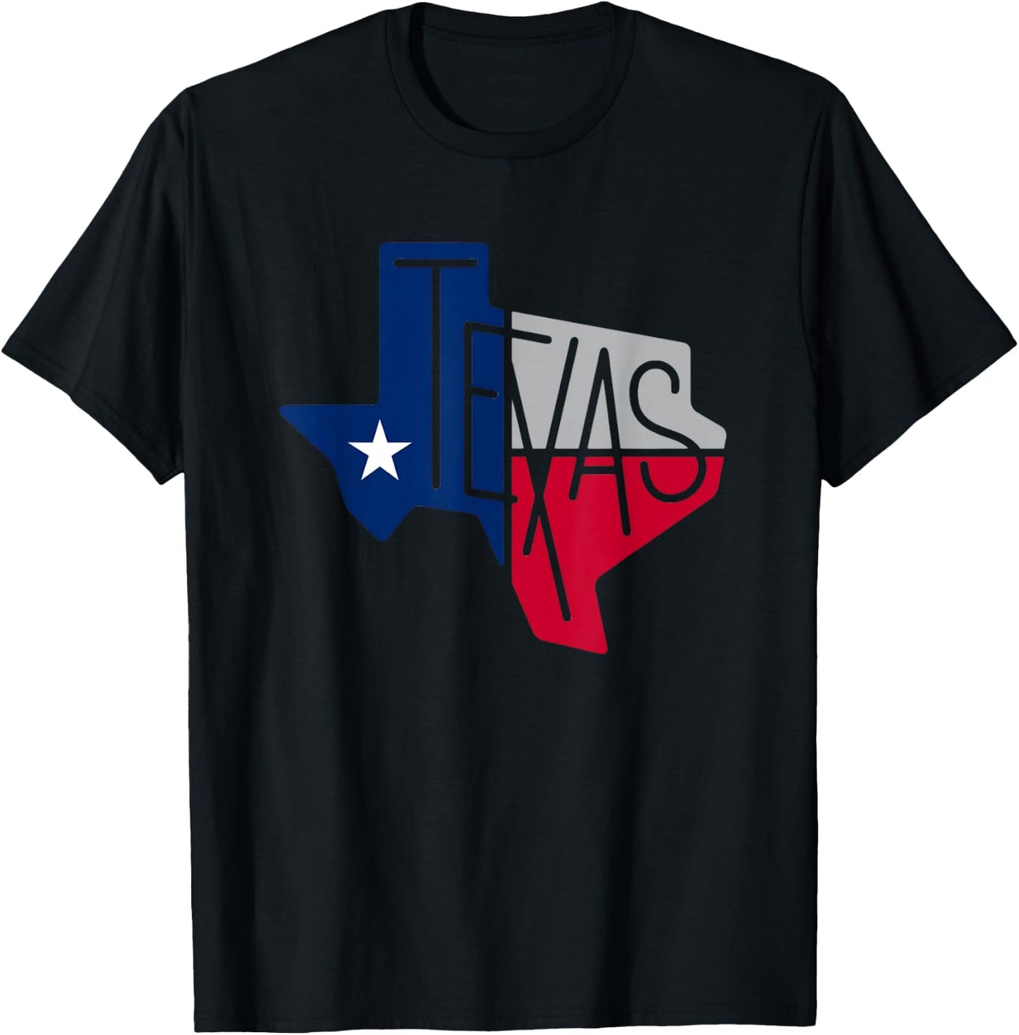 Beautiful Texas State Flag Star Silhouette T-Shirt - T-Shirt | Black