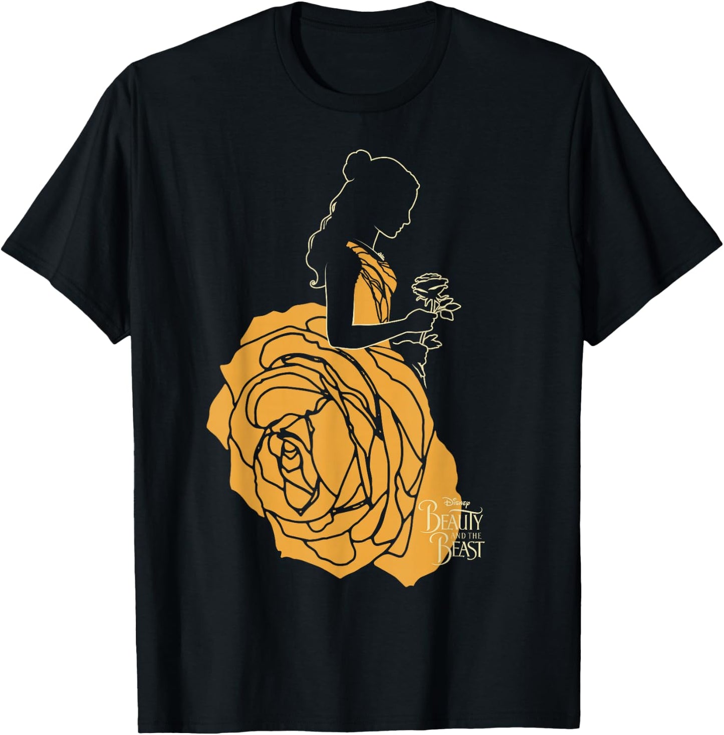 Disney Beauty & The Beast Belle A Rose Dress Graphic T-Shirt - T-Shirt | Black