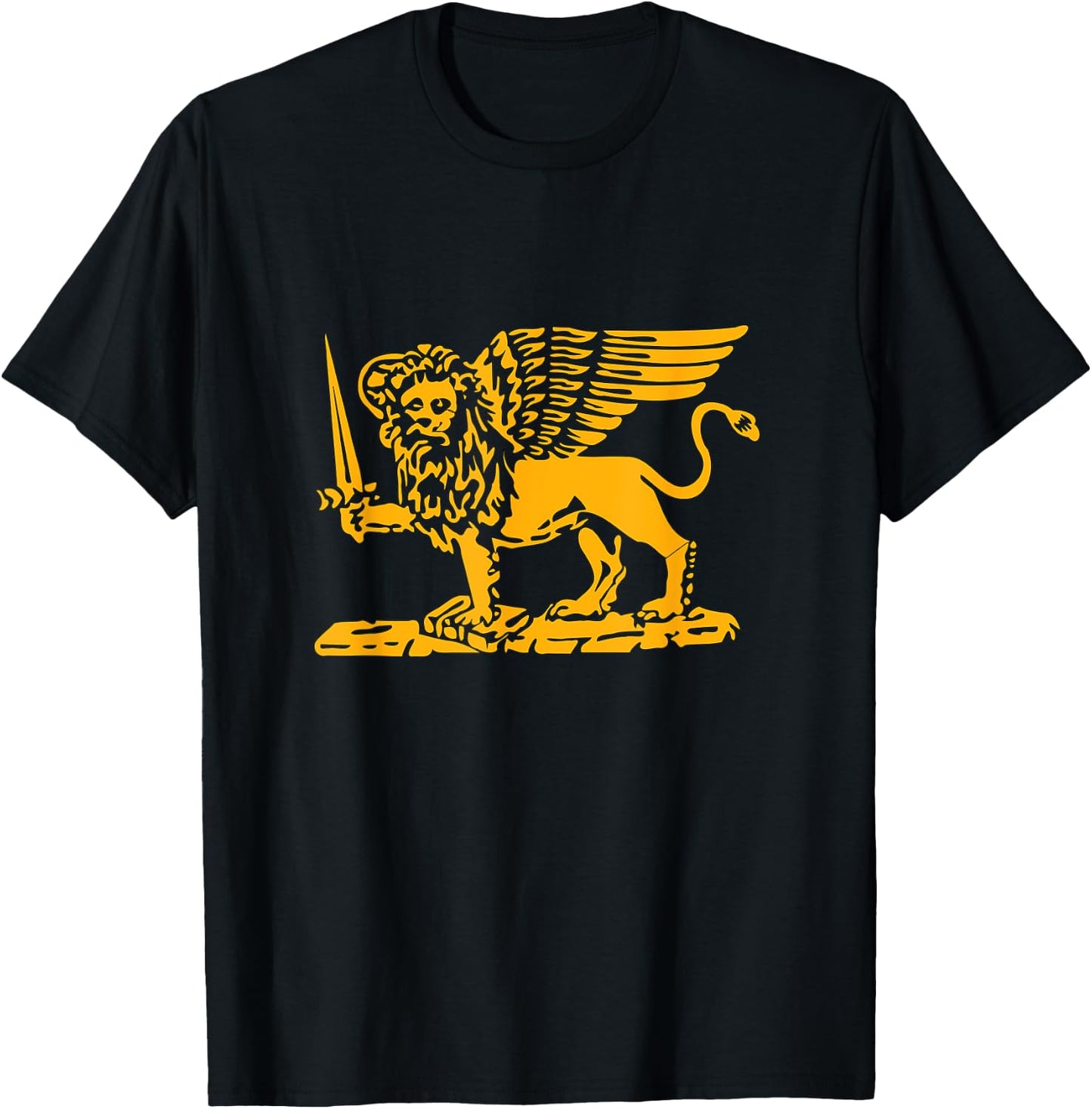 Republic of Venice flag St. Mark Lion sword book T-Shirt - T-Shirt | Black