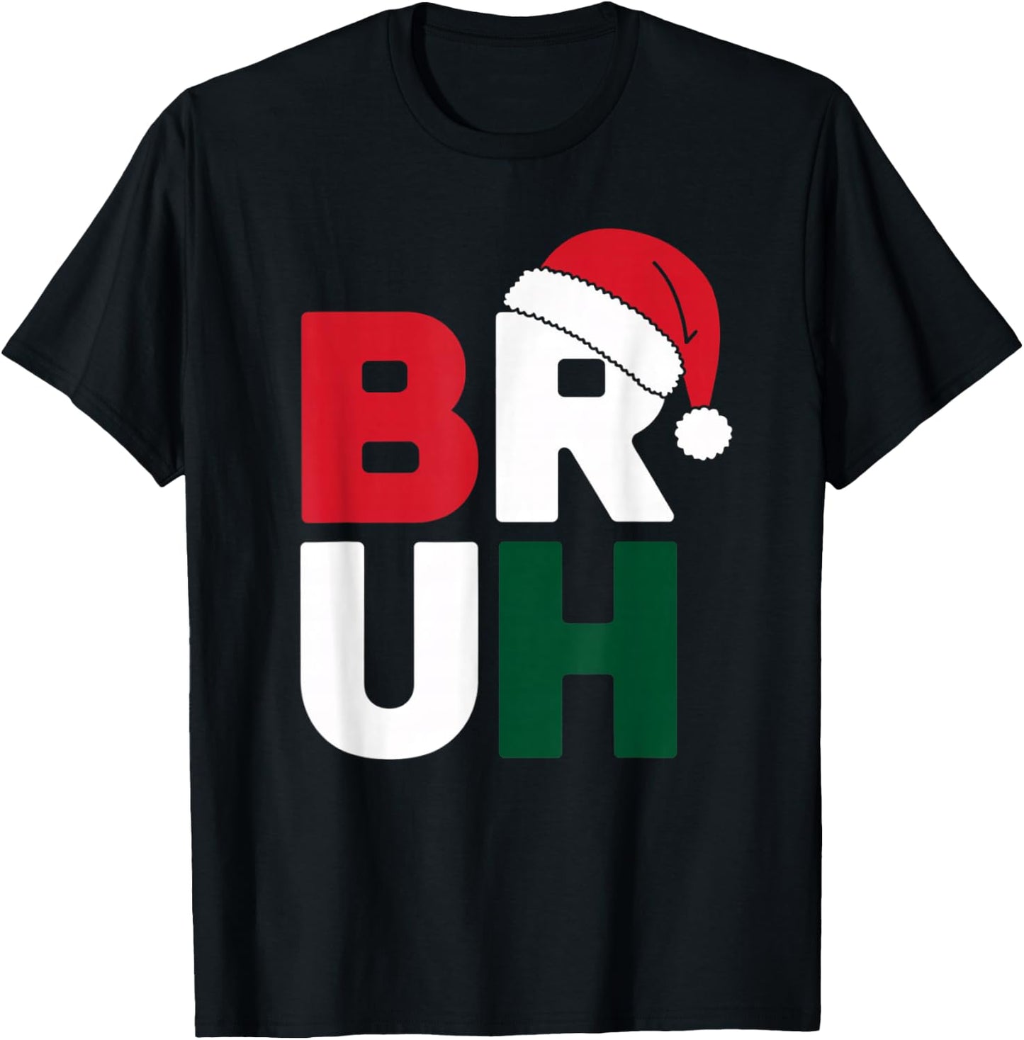 Funny Bruh Merry Christmas Pajama Family Men Meme Xmas Boy T-Shirt - T-Shirt | Black