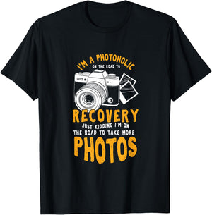 A Photoholic Road To Recovery Funny Photographer T-Shirt - T-Shirt | Black