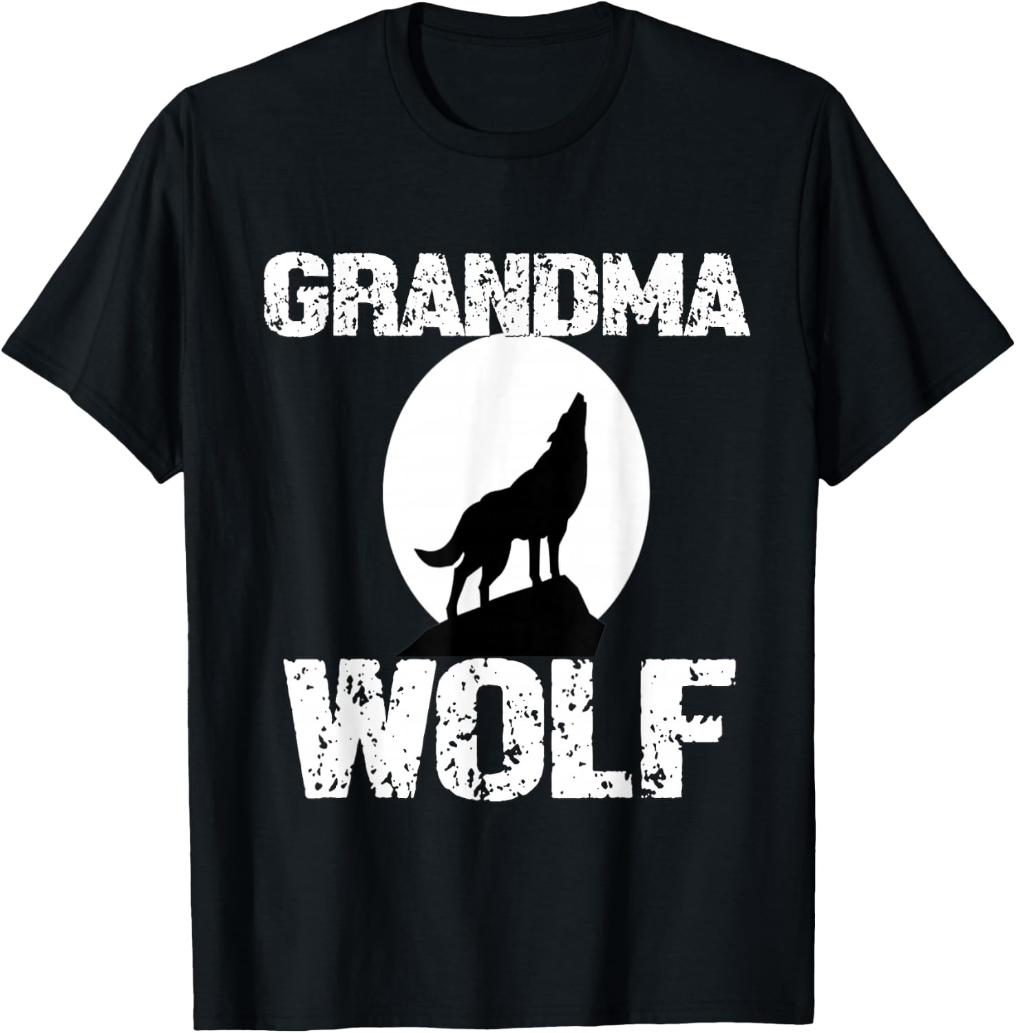 Grandma Wolf Matching Family Tribe Wolves Mimi GiGi Nana T-Shirt - T-Shirt | Black