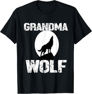 Grandma Wolf Matching Family Tribe Wolves Mimi GiGi Nana T-Shirt - T-Shirt | Black