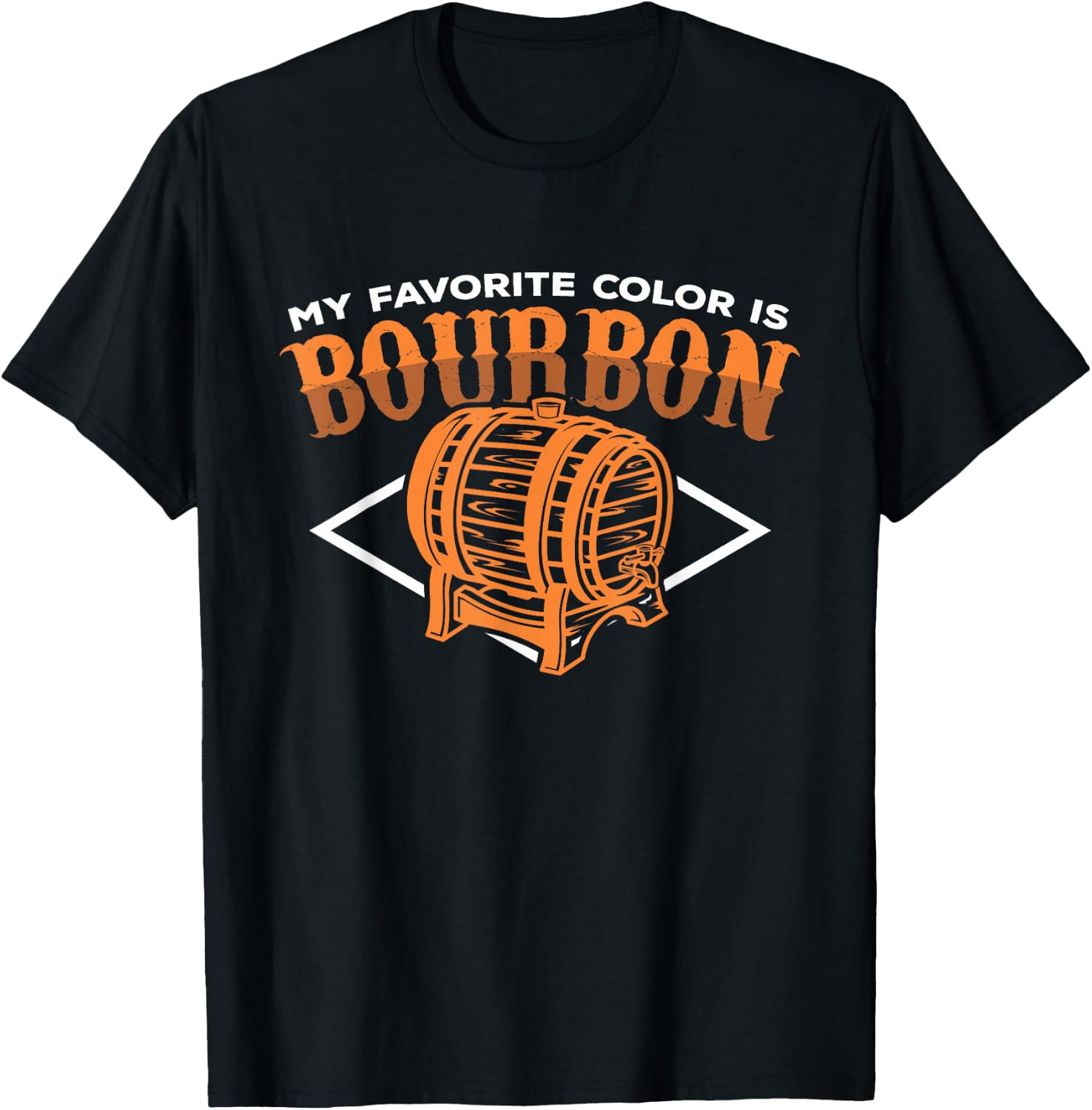 My Favorite Color is Bourbon Funny Whiskey Barrel T-Shirt - T-Shirt | Black