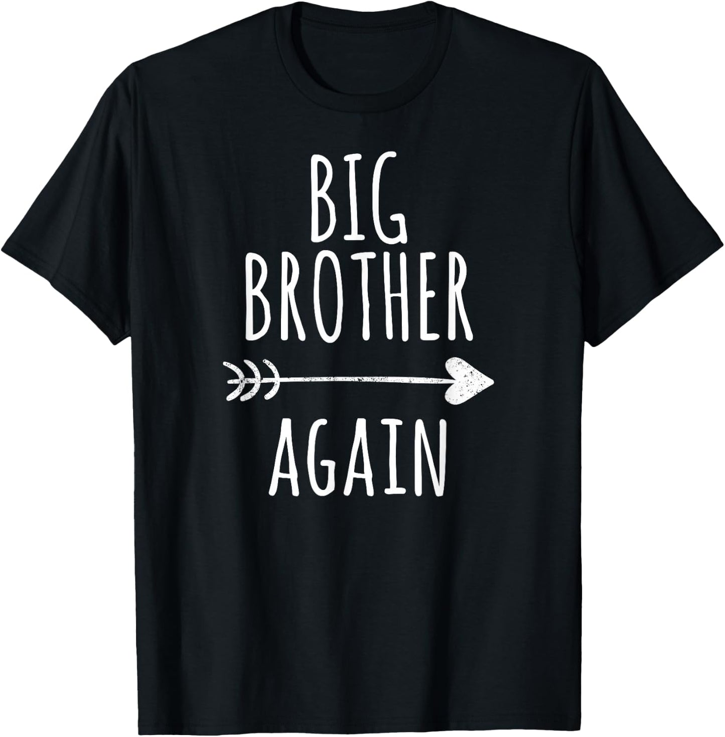 Big Brother Again Shirt for Boys with Arrow and Heart T-Shirt - T-Shirt | Black