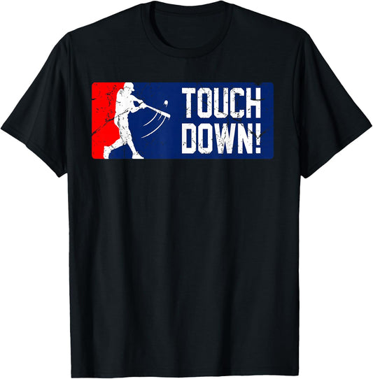Touchdown Baseball Inspired Double Play Practice Game T-Shirt - T-Shirt | Black
