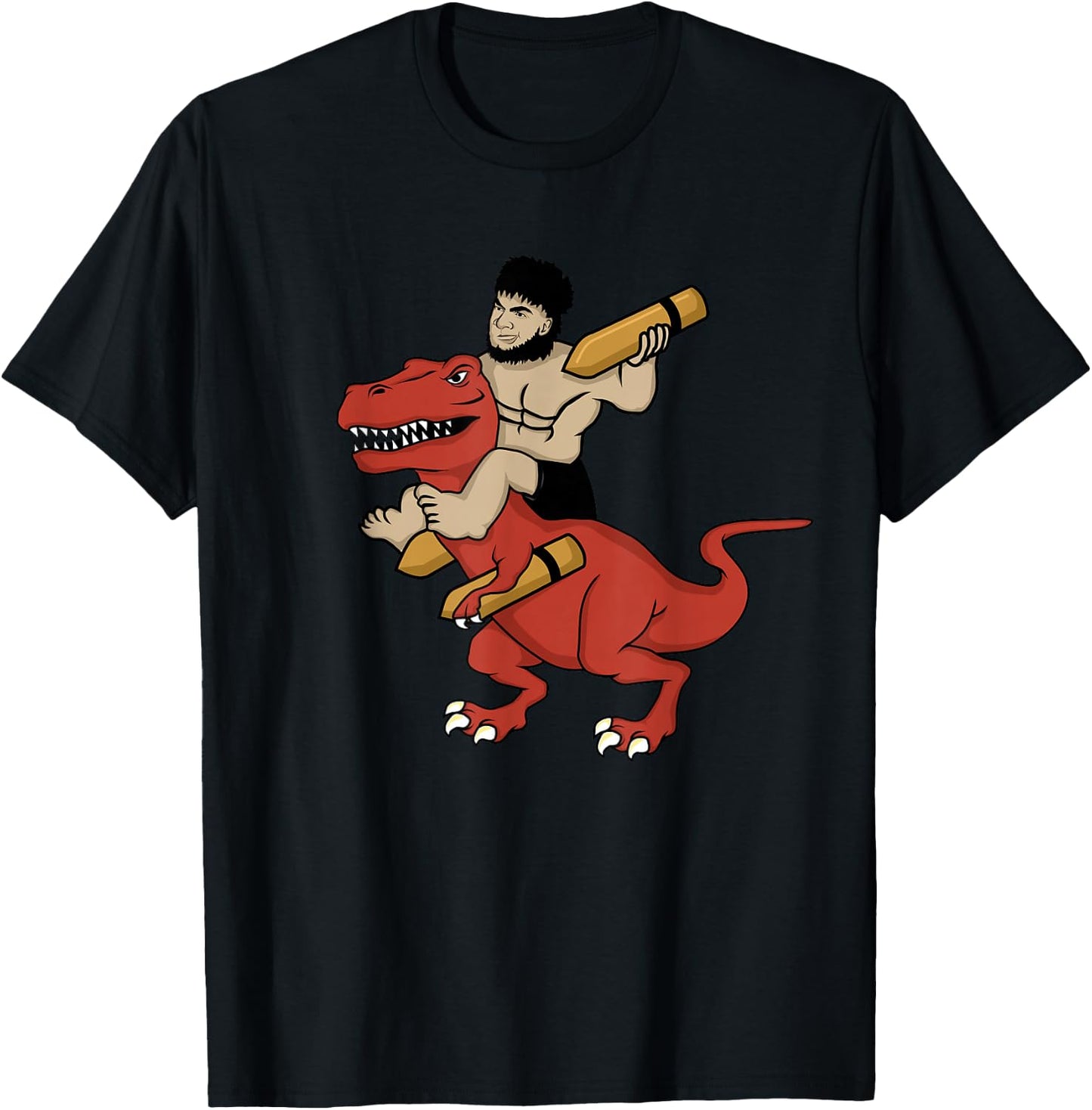 Vintage WW2 327th Bomb Squadron Gorilla Man Riding A T-Rex T-Shirt - T-Shirt | Black