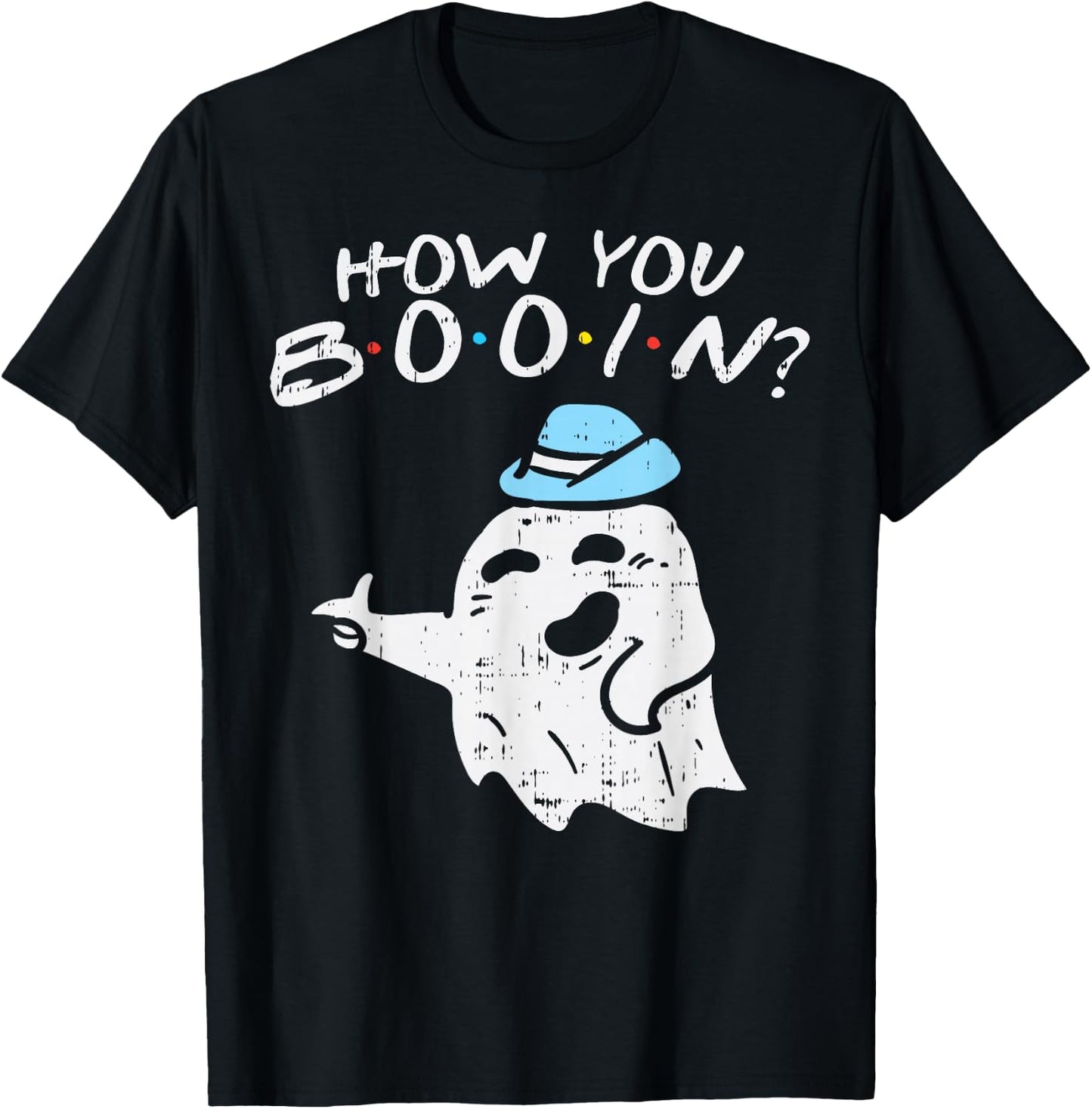 How You Booin Ghost Hat Pun Funny Halloween Costume Gift T-Shirt - T-Shirt | Black