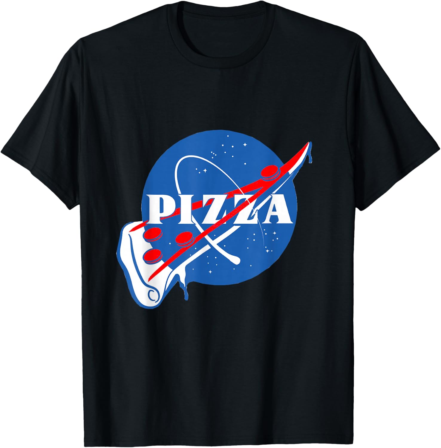 Funny Nasa - Nasa Pizza Slice T-Shirt - T-Shirt | Black