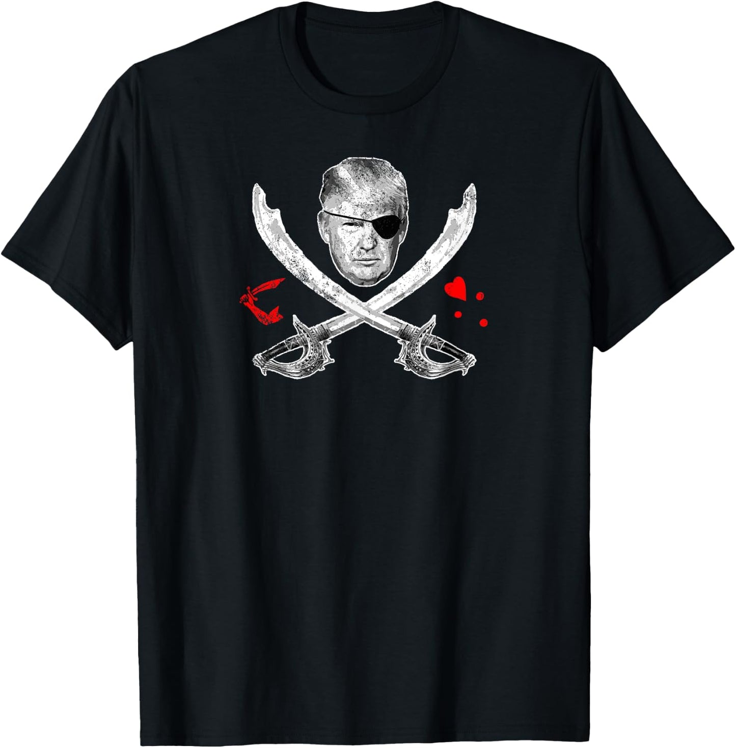 Dread Pirate Donald Trump Pirate 2024 Presidential Flag T-Shirt - T-Shirt | Black