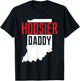 Hoosier Daddy Indiana State Map Gift T-Shirt - T-Shirt | Black