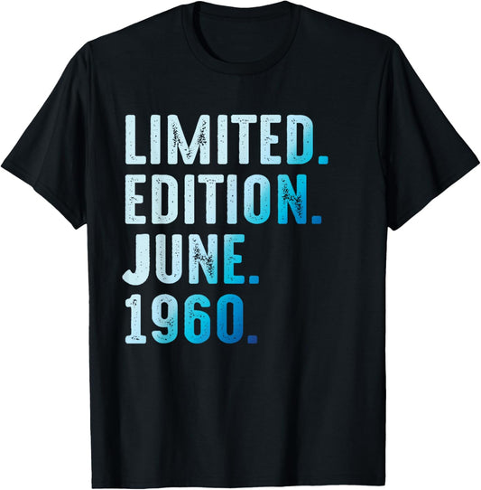 June 1960 Year 1960 Retro 1960 Vintage Limited Edition T-Shirt - T-Shirt | Black