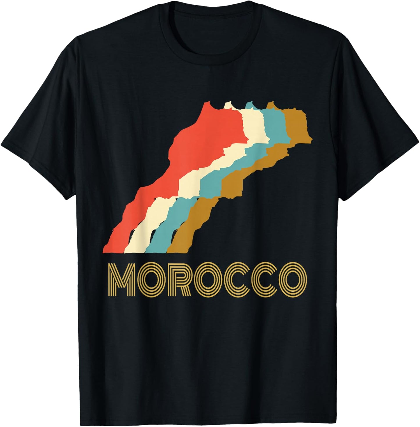 Vintage Morocco , I Love Maroc Map Shirt T-Shirt - T-Shirt | Black