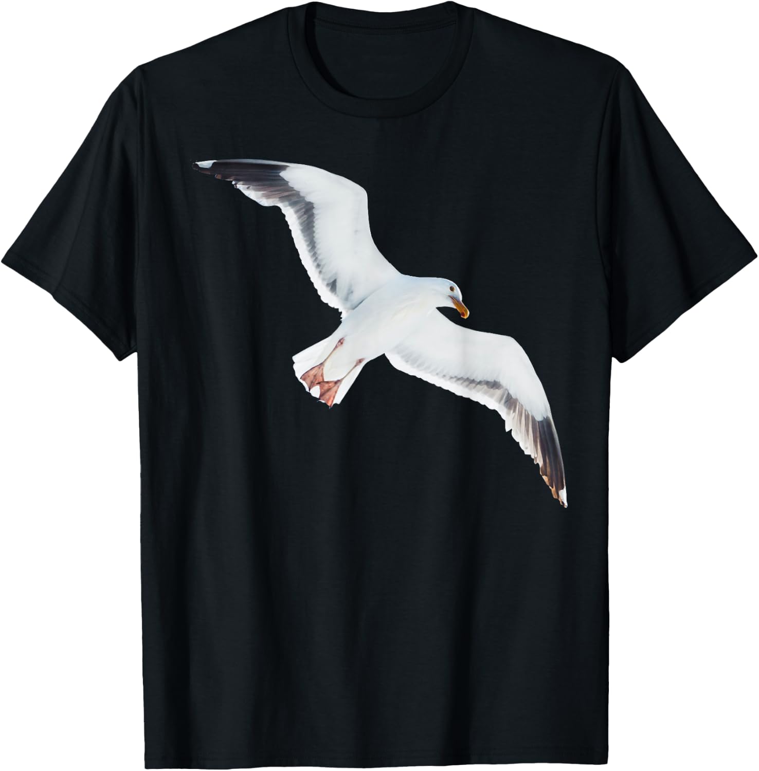 Flying Seagull Shirt Seagull Lover T Shirt Bird Watching T-Shirt - T-Shirt | Black